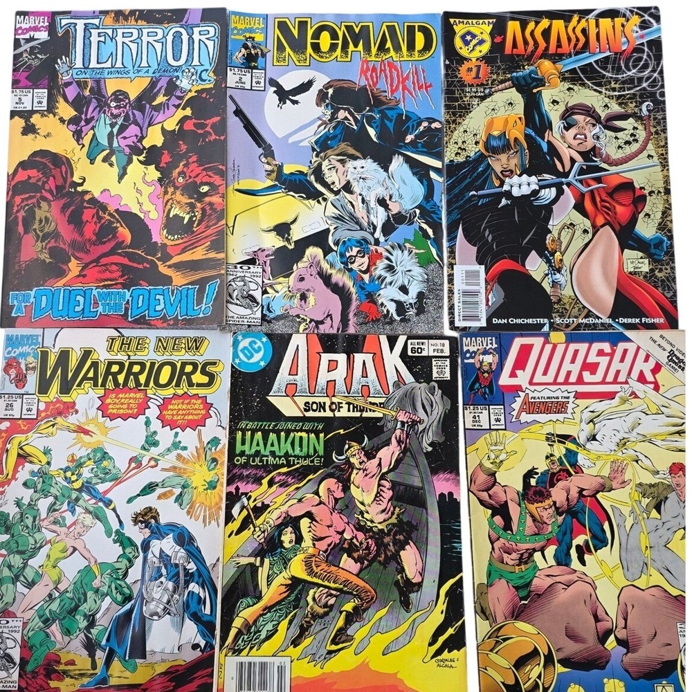 Marvel DC Amalgam Comic Lot Terror Nomad Assassins New Warriors‎ Arak Quasar E2